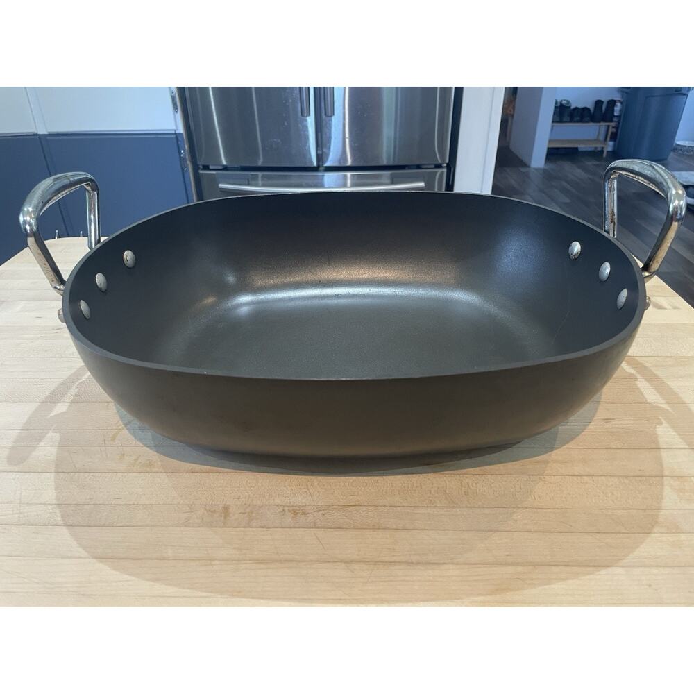 Meyer Hard Anodized Aluminum Nonstick Roasting Pan Stainless Steel Handles 16X18